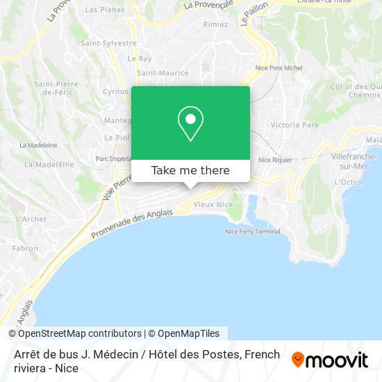 Mapa Arrêt de bus J. Médecin / Hôtel des Postes