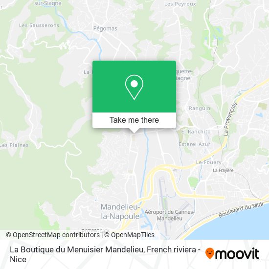 La Boutique du Menuisier Mandelieu map