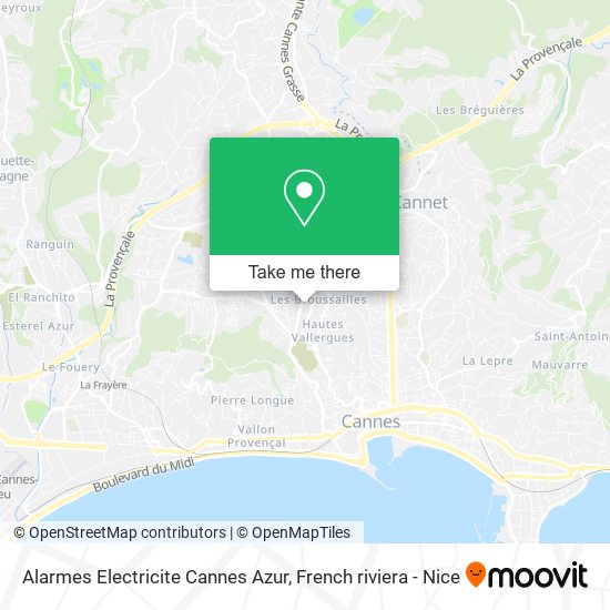 Mapa Alarmes Electricite Cannes Azur