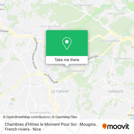 Mapa Chambres d'Hôtes le Moment Pour Soi - Mougins