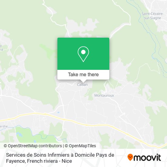 Services de Soins Infirmiers à Domicile Pays de Fayence map