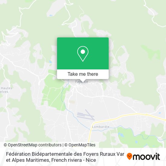 Fédération Bidépartementale des Foyers Ruraux Var et Alpes Maritimes map