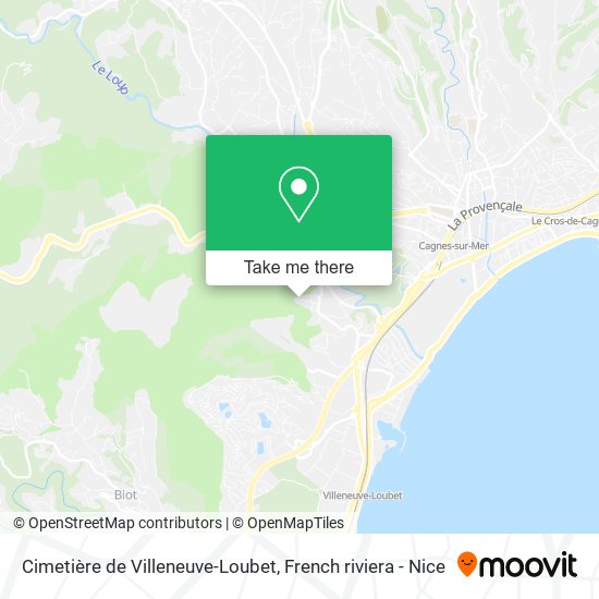 Mapa Cimetière de Villeneuve-Loubet