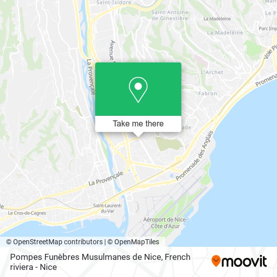 Mapa Pompes Funèbres Musulmanes de Nice