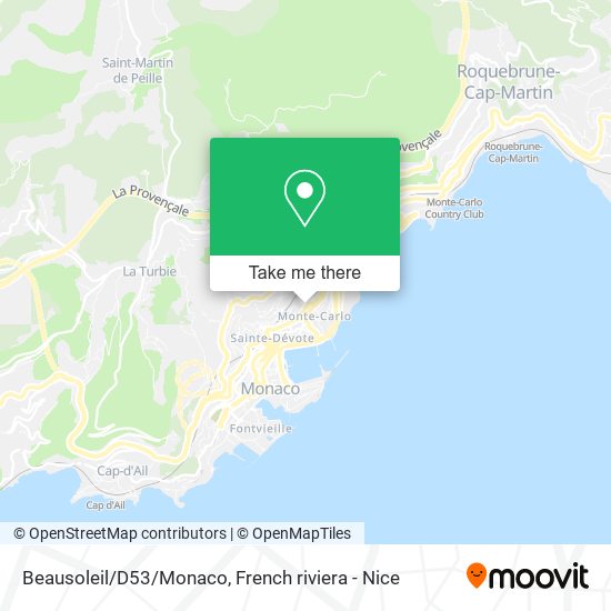 Mapa Beausoleil/D53/Monaco