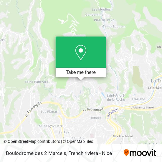 Mapa Boulodrome des 2 Marcels