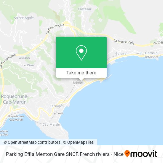Parking Effia Menton Gare SNCF map