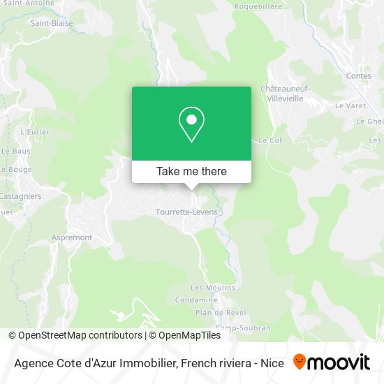 Agence Cote d'Azur Immobilier map