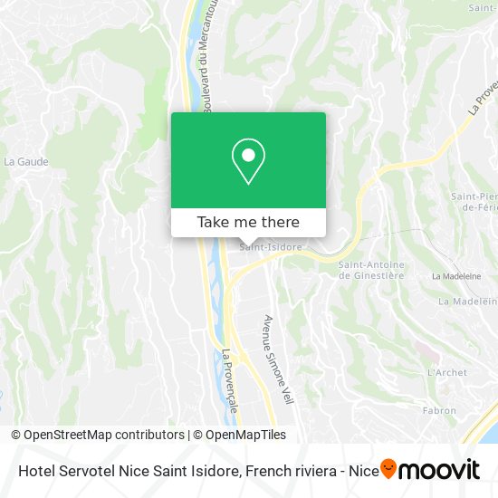Mapa Hotel Servotel Nice Saint Isidore