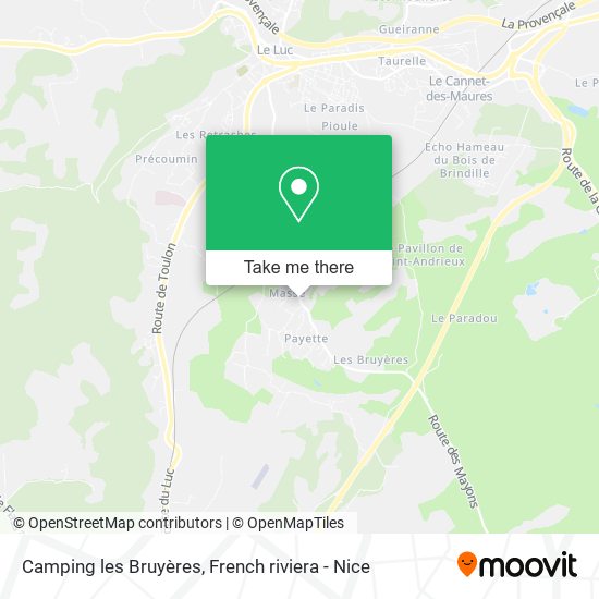 Camping les Bruyères map