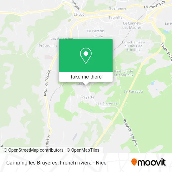 Camping les Bruyères map
