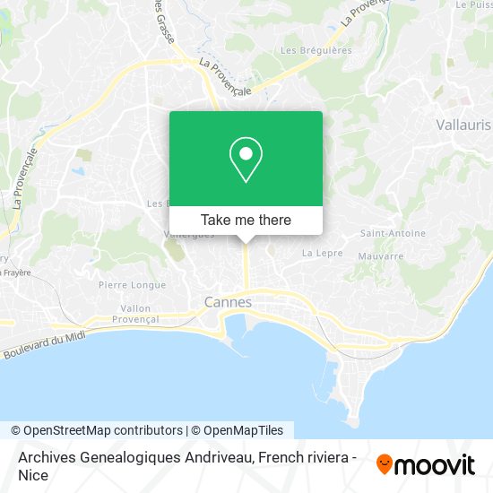 Mapa Archives Genealogiques Andriveau