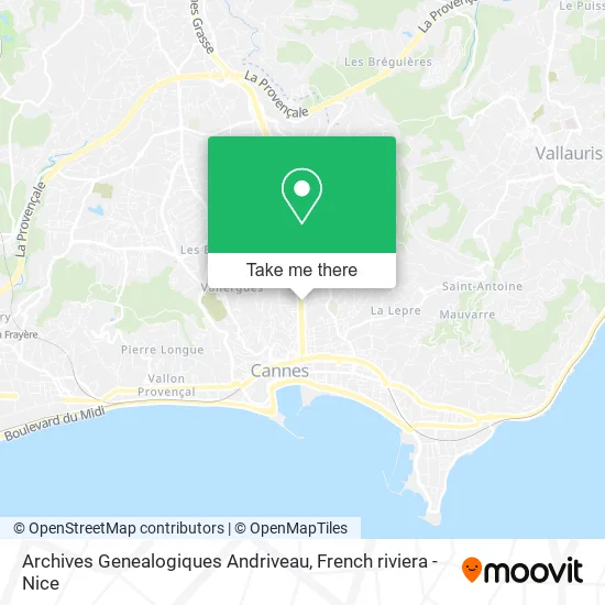 Archives Genealogiques Andriveau map