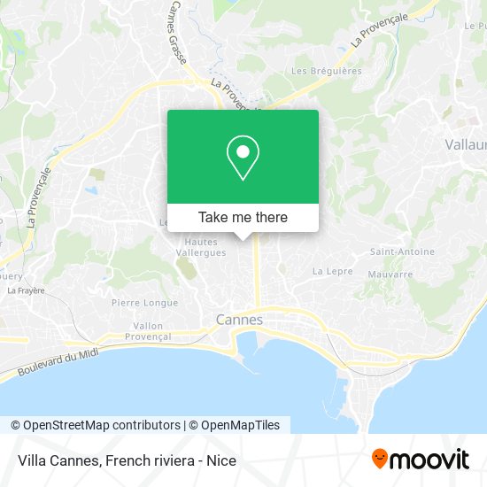 Villa Cannes map