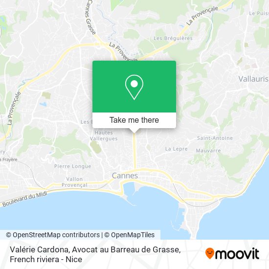 Mapa Valérie Cardona, Avocat au Barreau de Grasse