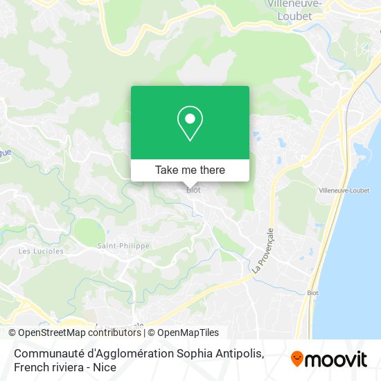 Communauté d'Agglomération Sophia Antipolis map