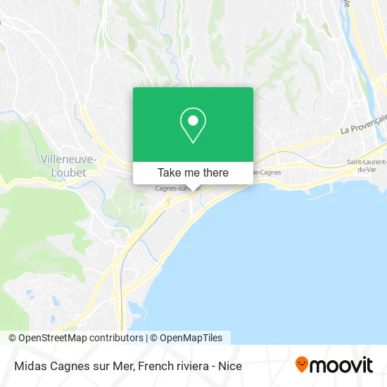 Midas Cagnes sur Mer map