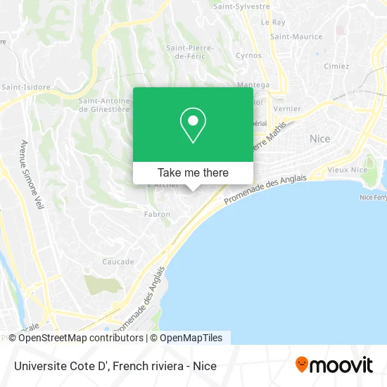 Universite Cote D' map