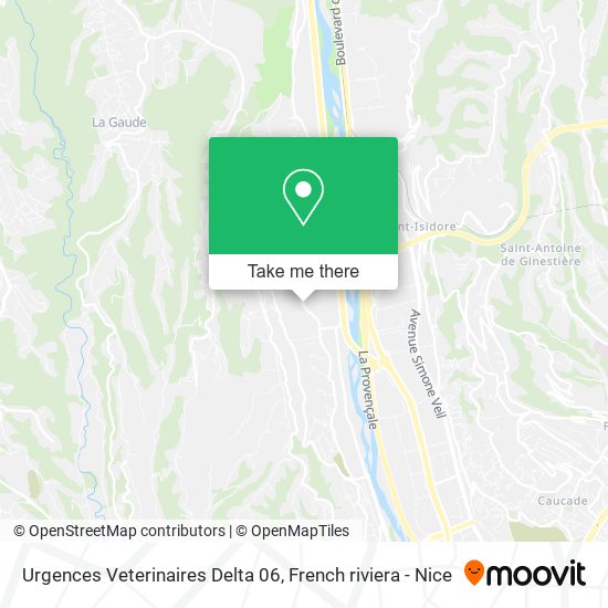 Urgences Veterinaires Delta 06 map