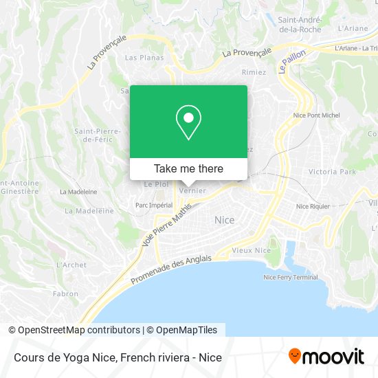Mapa Cours de Yoga Nice