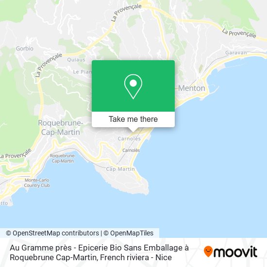 Mapa Au Gramme près - Epicerie Bio Sans Emballage à Roquebrune Cap-Martin