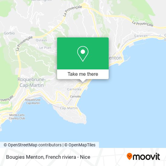 Bougies Menton map