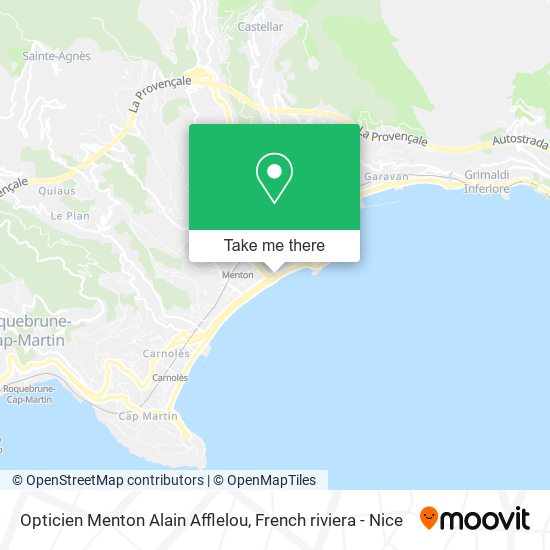 Opticien Menton Alain Afflelou map