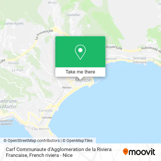 Carf Communaute d'Agglomeration de la Riviera Francaise map