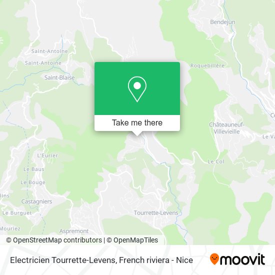 Electricien Tourrette-Levens map