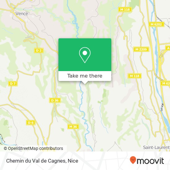 Chemin du Val de Cagnes map