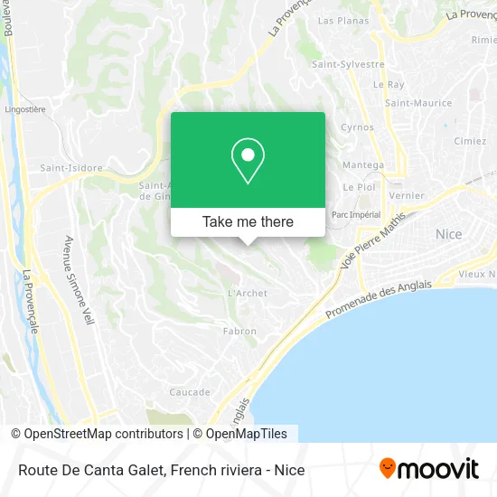 Route De Canta Galet map