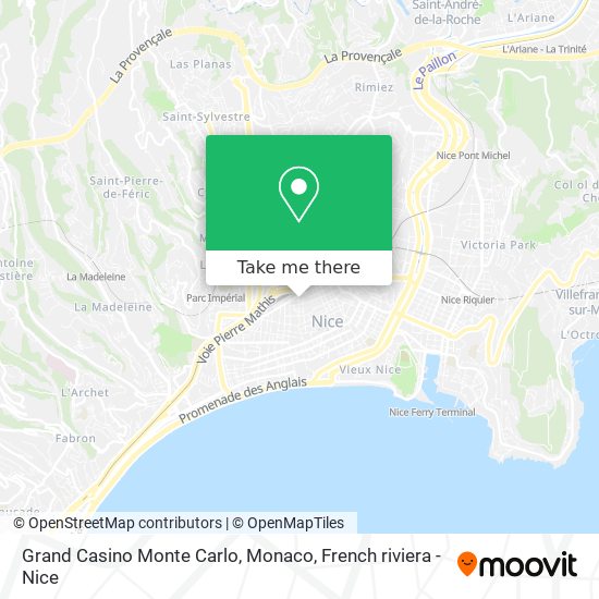 Mapa Grand Casino Monte Carlo, Monaco