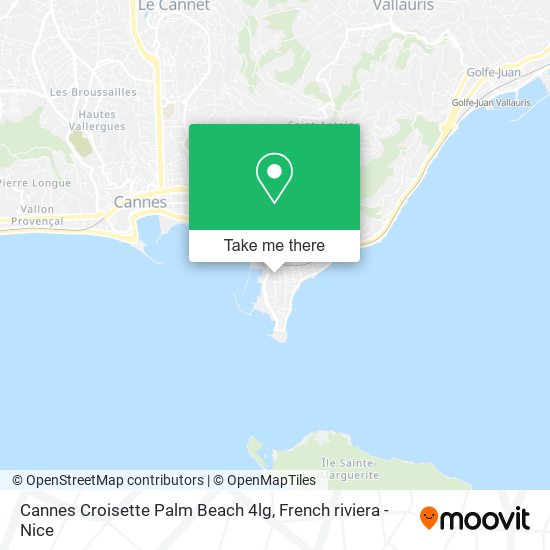 Cannes Croisette Palm Beach 4lg map