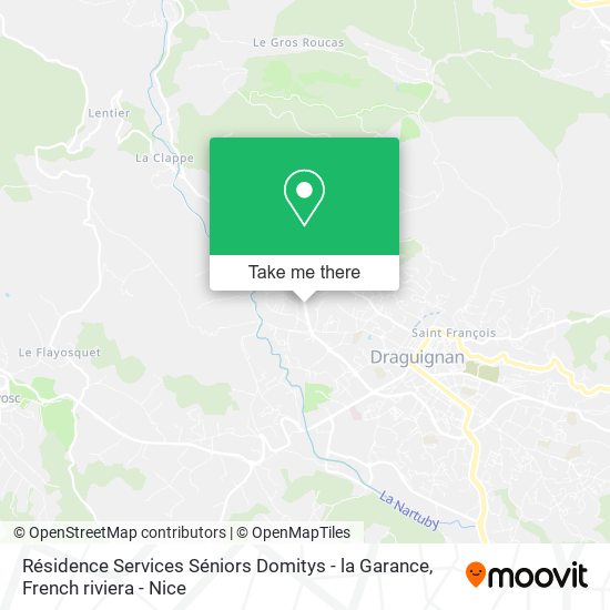 Résidence Services Séniors Domitys - la Garance map