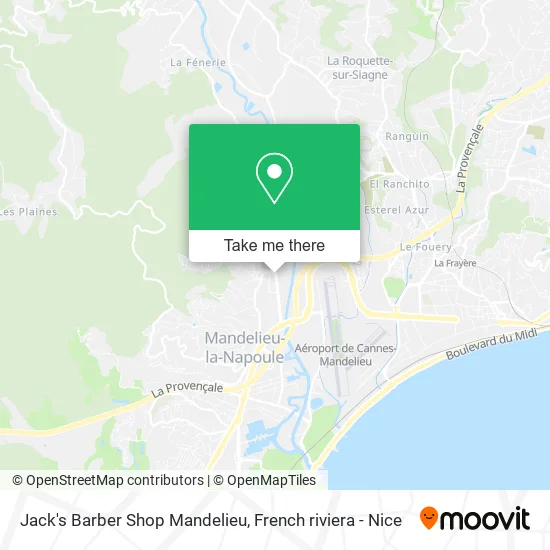 Jack's Barber Shop Mandelieu map