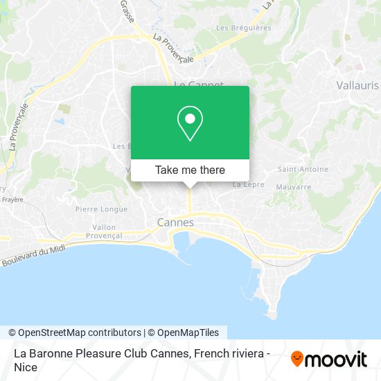 La Baronne Pleasure Club Cannes map