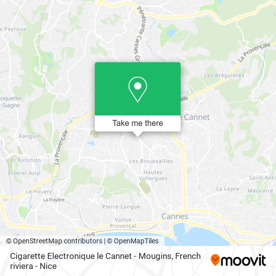 Cigarette Electronique le Cannet - Mougins map