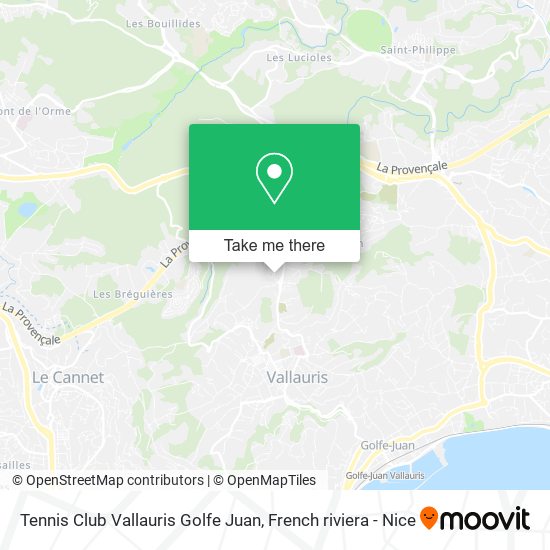 Tennis Club Vallauris Golfe Juan map