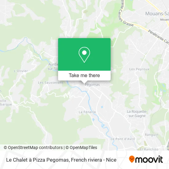 Le Chalet à Pizza Pegomas map