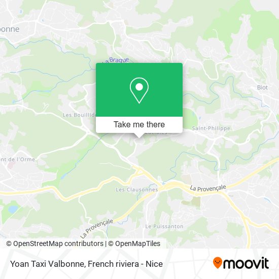 Yoan Taxi Valbonne map