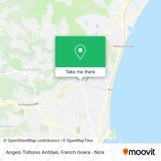 Angelo Toitures Antibes map