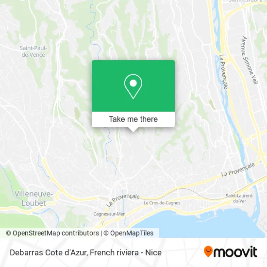 Debarras Cote d'Azur map