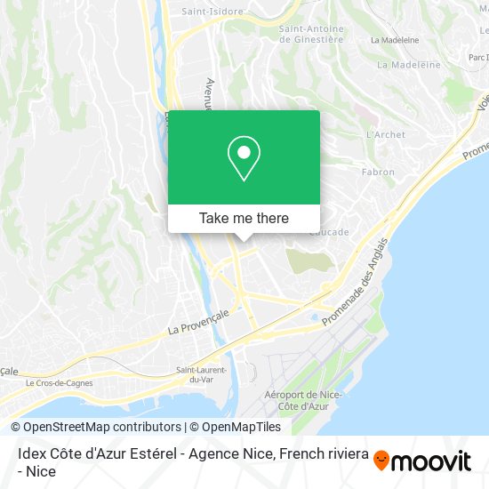 Mapa Idex Côte d'Azur Estérel - Agence Nice
