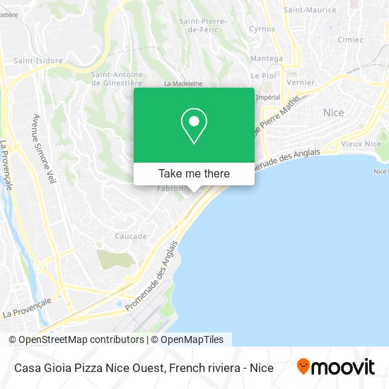 Casa Gioia Pizza Nice Ouest map