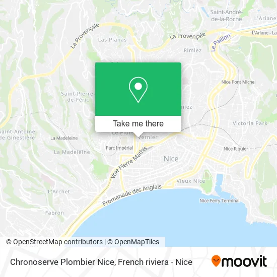 Chronoserve Plombier Nice map
