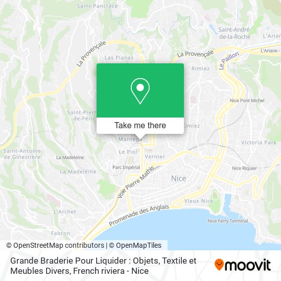 Grande Braderie Pour Liquider : Objets, Textile et Meubles Divers map