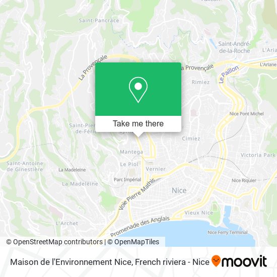 Mapa Maison de l'Environnement Nice