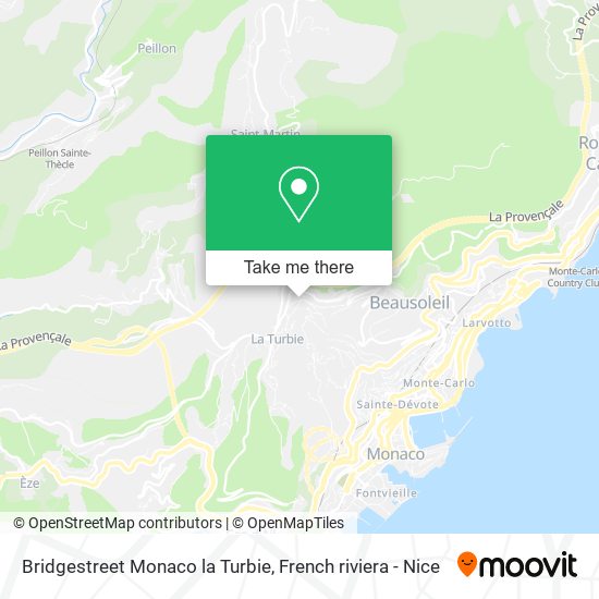 Bridgestreet Monaco la Turbie map