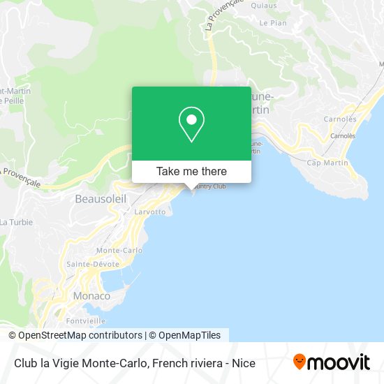 Mapa Club la Vigie Monte-Carlo
