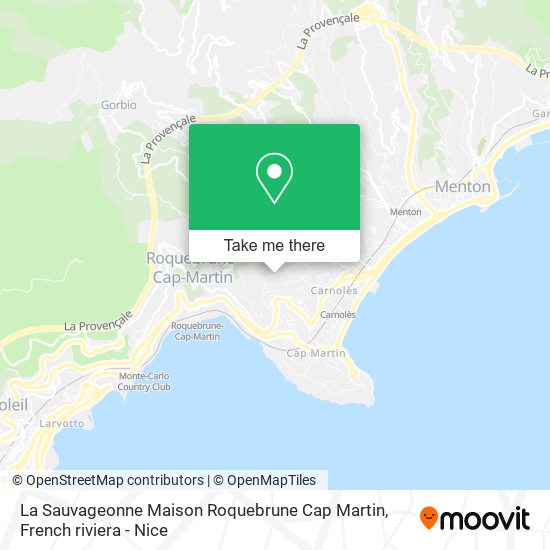 La Sauvageonne Maison Roquebrune Cap Martin map